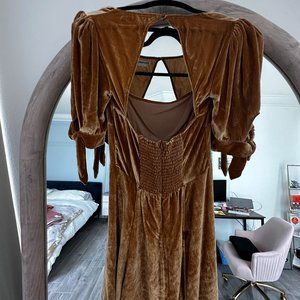 Reformation Gold Mini Dress